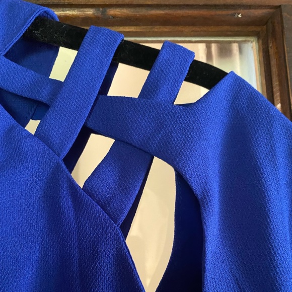 Lulus Shoulder Shrug Cobalt Blue Shift Dress - Picture 8 of 9